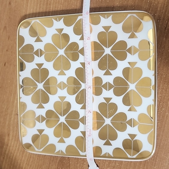 Lenox Kate Spade New York Jewelry Dish Trinket Tray Gold Colored Spades - Picture 5 of 6